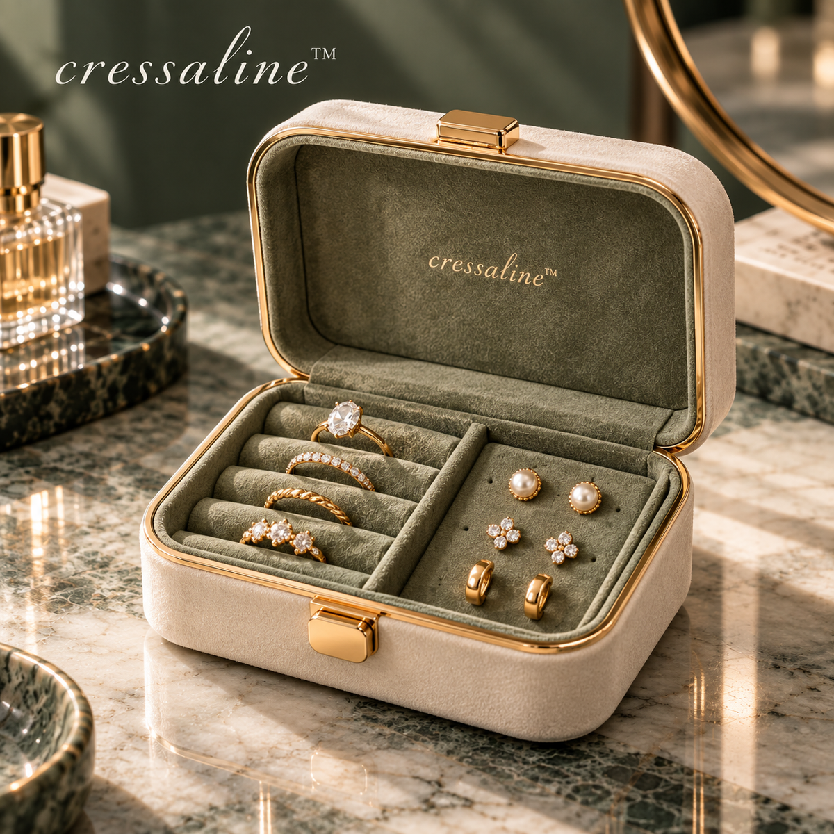 𝒄𝒓𝒆𝒔𝒔𝒂𝒍𝒊𝒏𝒆™ Velvet Ring & Earring Case