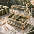 𝒄𝒓𝒆𝒔𝒔𝒂𝒍𝒊𝒏𝒆™ Brass & Glass Trinket Box