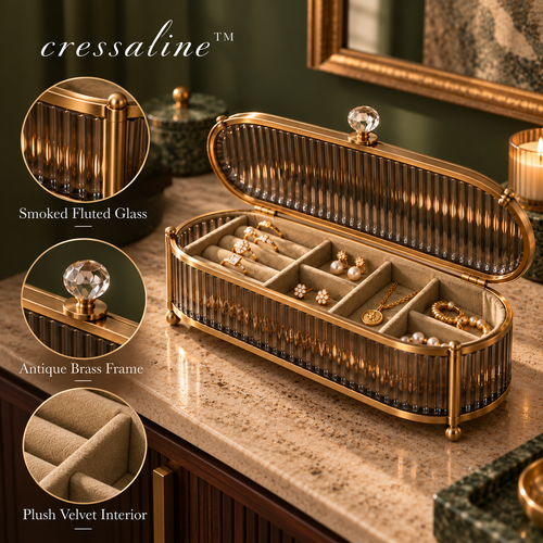 𝒄𝒓𝒆𝒔𝒔𝒂𝒍𝒊𝒏𝒆™ Fluted Glass Trinket Chest