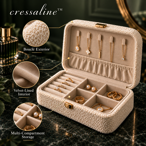 𝒄𝒓𝒆𝒔𝒔𝒂𝒍𝒊𝒏𝒆™ Bouclé Jewelry Organizer