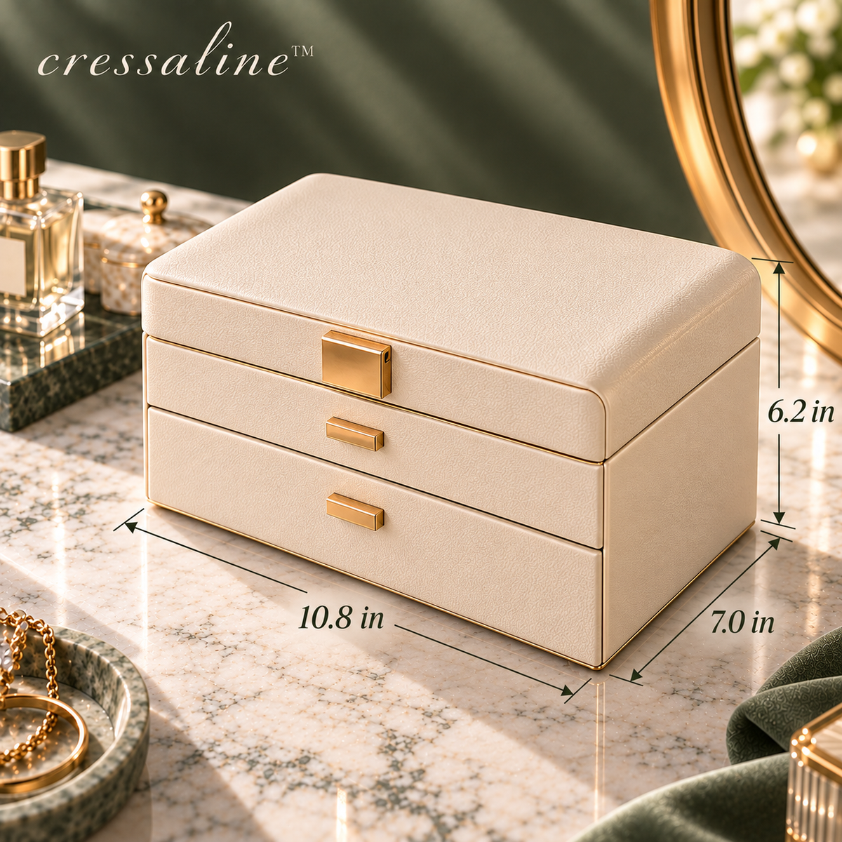𝒄𝒓𝒆𝒔𝒔𝒂𝒍𝒊𝒏𝒆™ Tiered Jewelry Storage Box