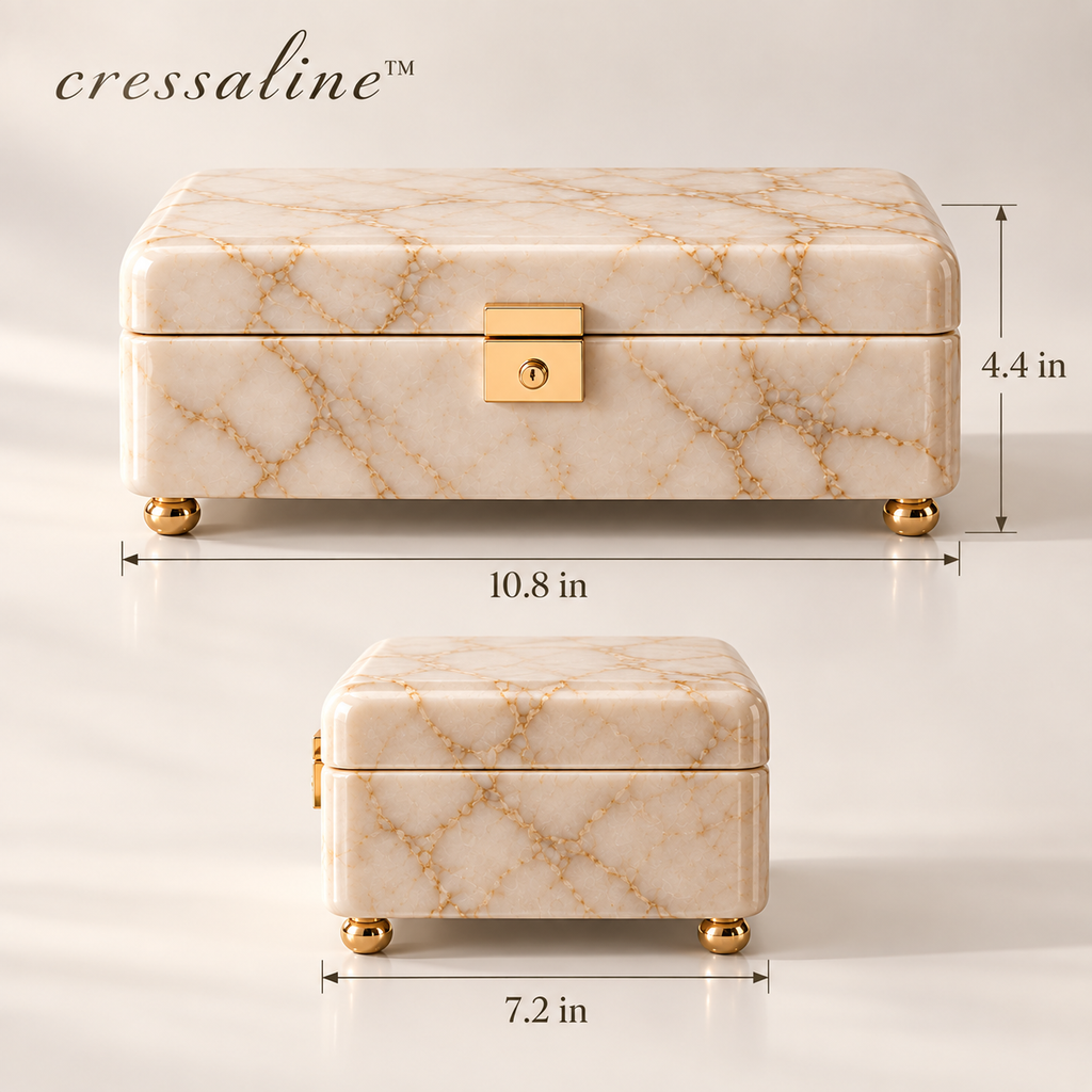 𝒄𝒓𝒆𝒔𝒔𝒂𝒍𝒊𝒏𝒆™ Marble Jewelry Catchall Box