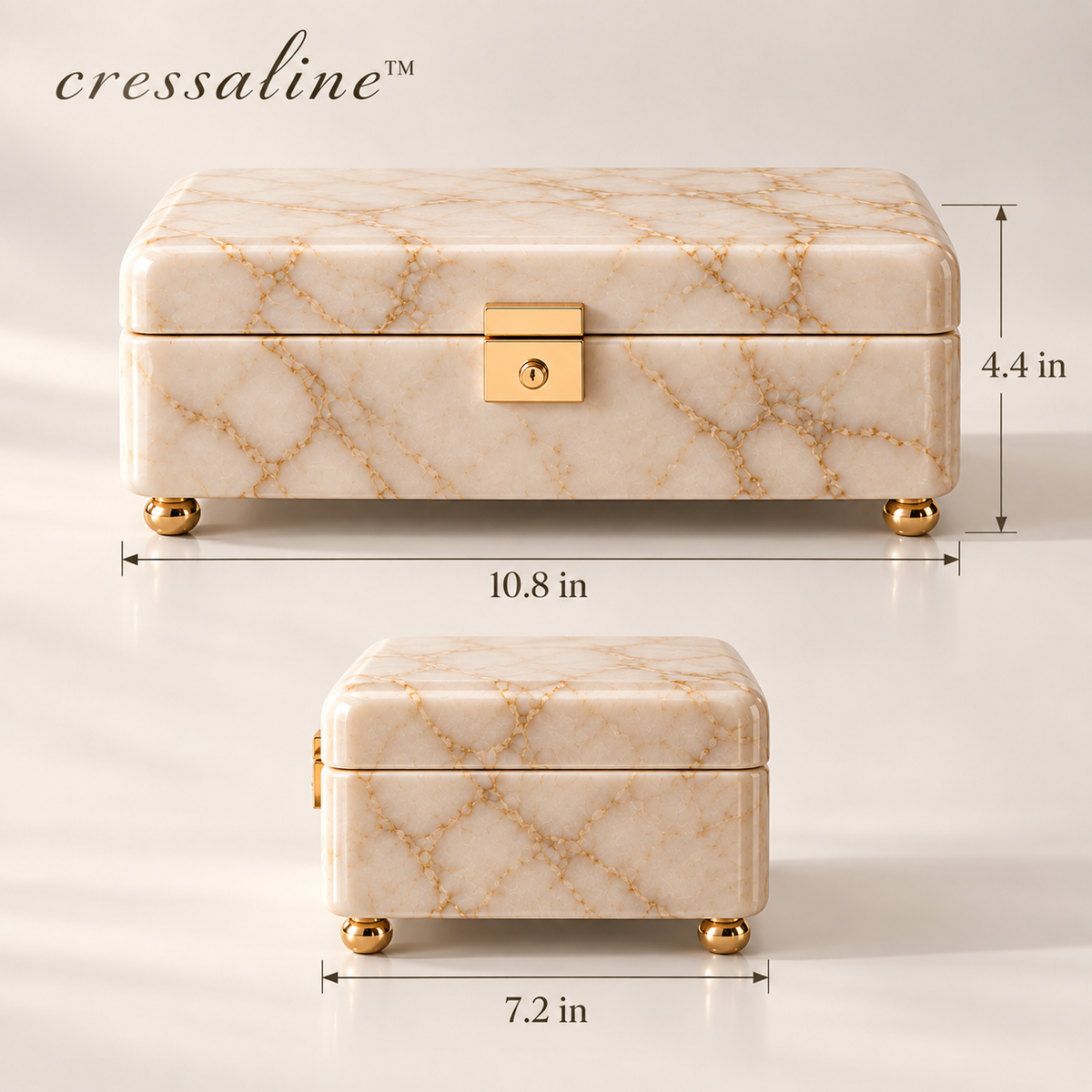 𝒄𝒓𝒆𝒔𝒔𝒂𝒍𝒊𝒏𝒆™ Marble Jewelry Catchall Box
