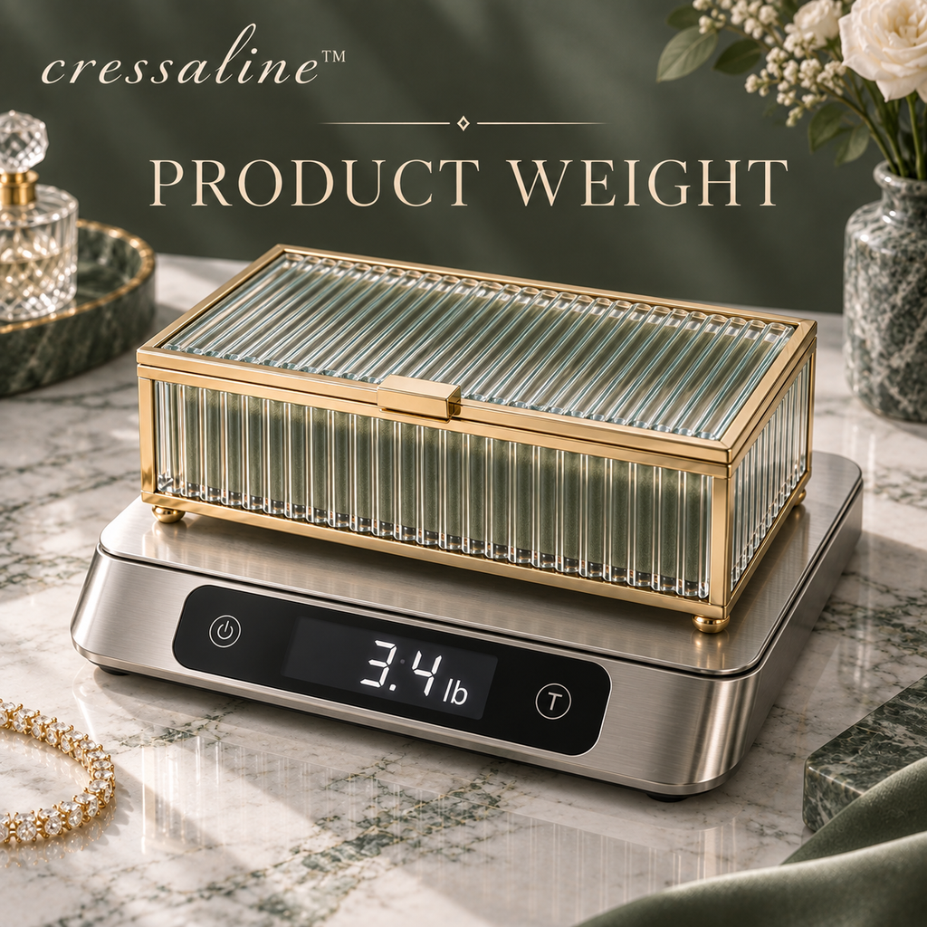 𝒄𝒓𝒆𝒔𝒔𝒂𝒍𝒊𝒏𝒆™ Ribbed Glass Jewelry Box