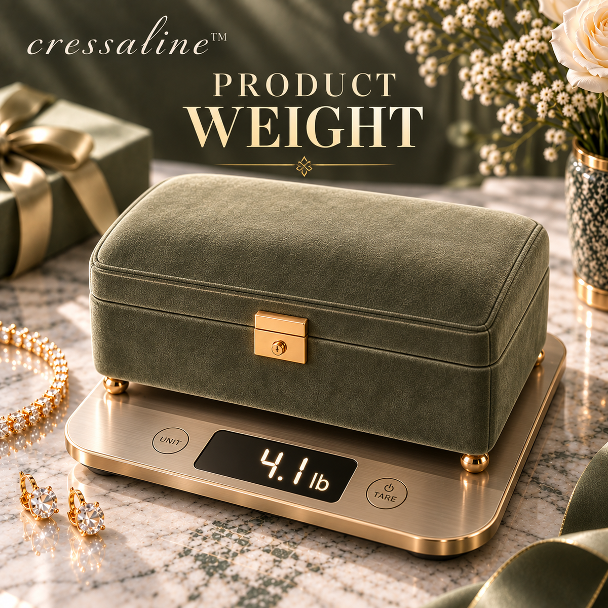 𝒄𝒓𝒆𝒔𝒔𝒂𝒍𝒊𝒏𝒆™ Velvet Jewelry Organizer Chest