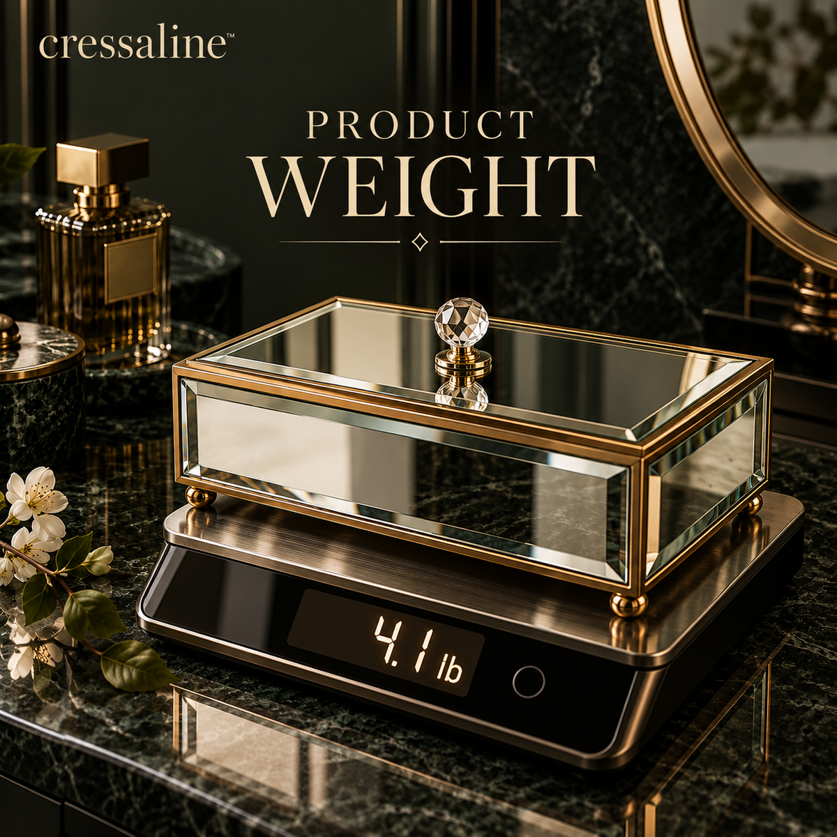 𝒄𝒓𝒆𝒔𝒔𝒂𝒍𝒊𝒏𝒆™ Mirrored Jewelry Box