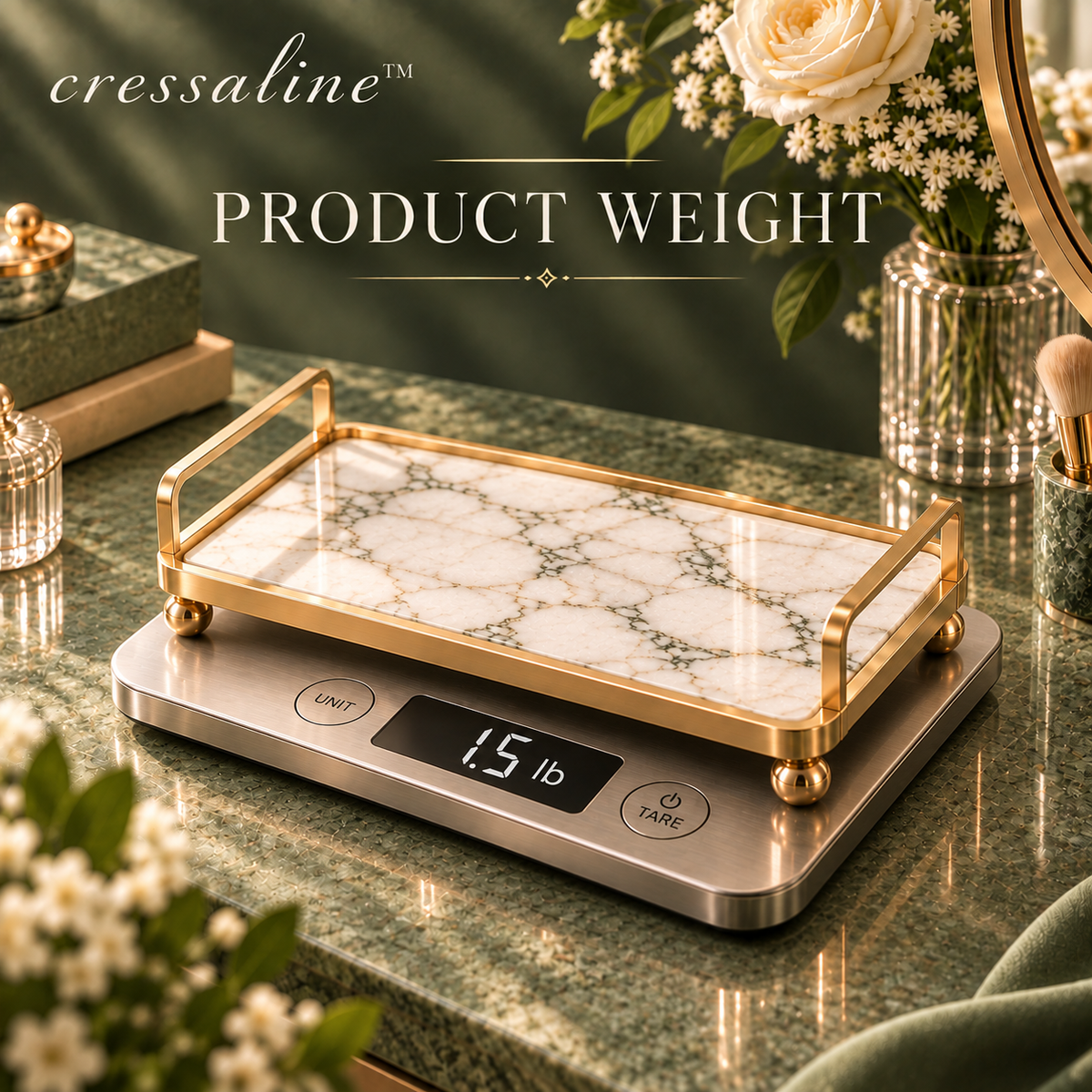 𝒄𝒓𝒆𝒔𝒔𝒂𝒍𝒊𝒏𝒆™ Marble Vanity Jewelry Tray