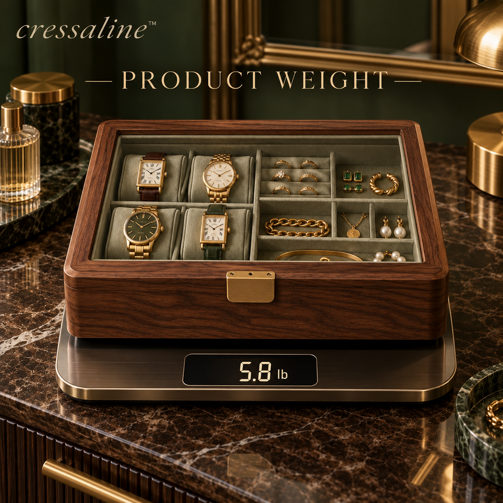 𝒄𝒓𝒆𝒔𝒔𝒂𝒍𝒊𝒏𝒆™ Walnut Watch & Jewelry Box