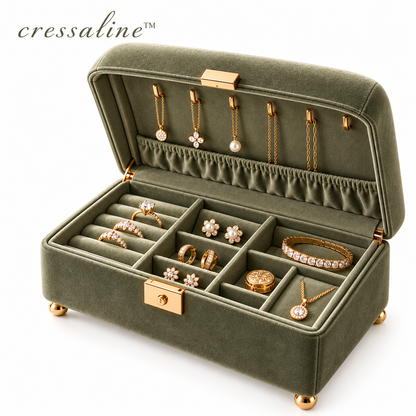 𝒄𝒓𝒆𝒔𝒔𝒂𝒍𝒊𝒏𝒆™ Velvet Jewelry Organizer Chest
