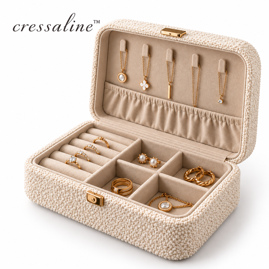 𝒄𝒓𝒆𝒔𝒔𝒂𝒍𝒊𝒏𝒆™ Bouclé Jewelry Organizer