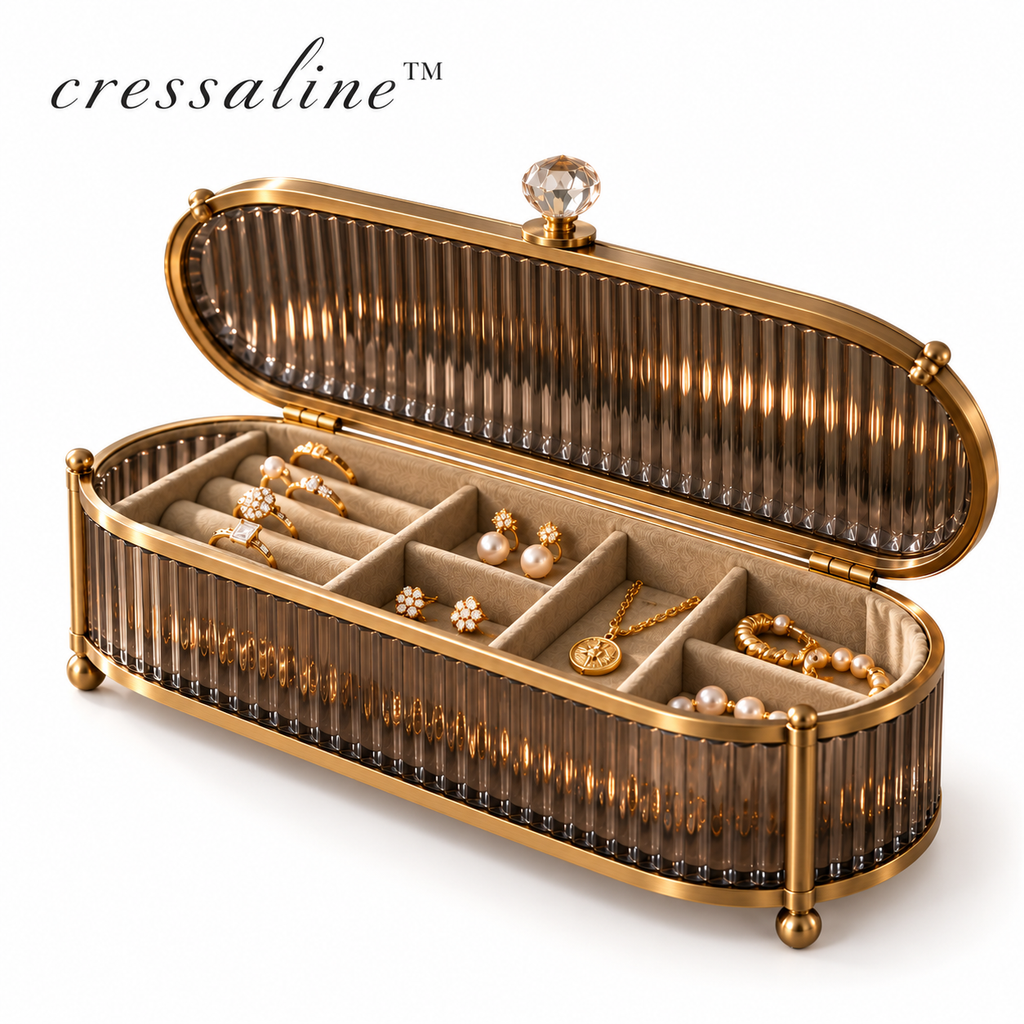 𝒄𝒓𝒆𝒔𝒔𝒂𝒍𝒊𝒏𝒆™ Fluted Glass Trinket Chest