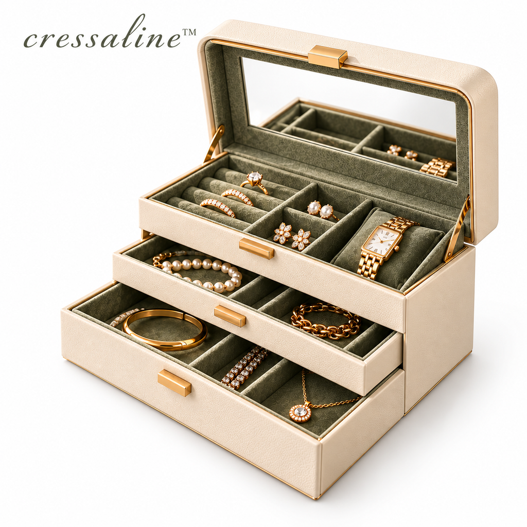 𝒄𝒓𝒆𝒔𝒔𝒂𝒍𝒊𝒏𝒆™ Tiered Jewelry Storage Box