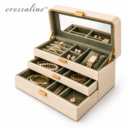𝒄𝒓𝒆𝒔𝒔𝒂𝒍𝒊𝒏𝒆™ Tiered Jewelry Storage Box